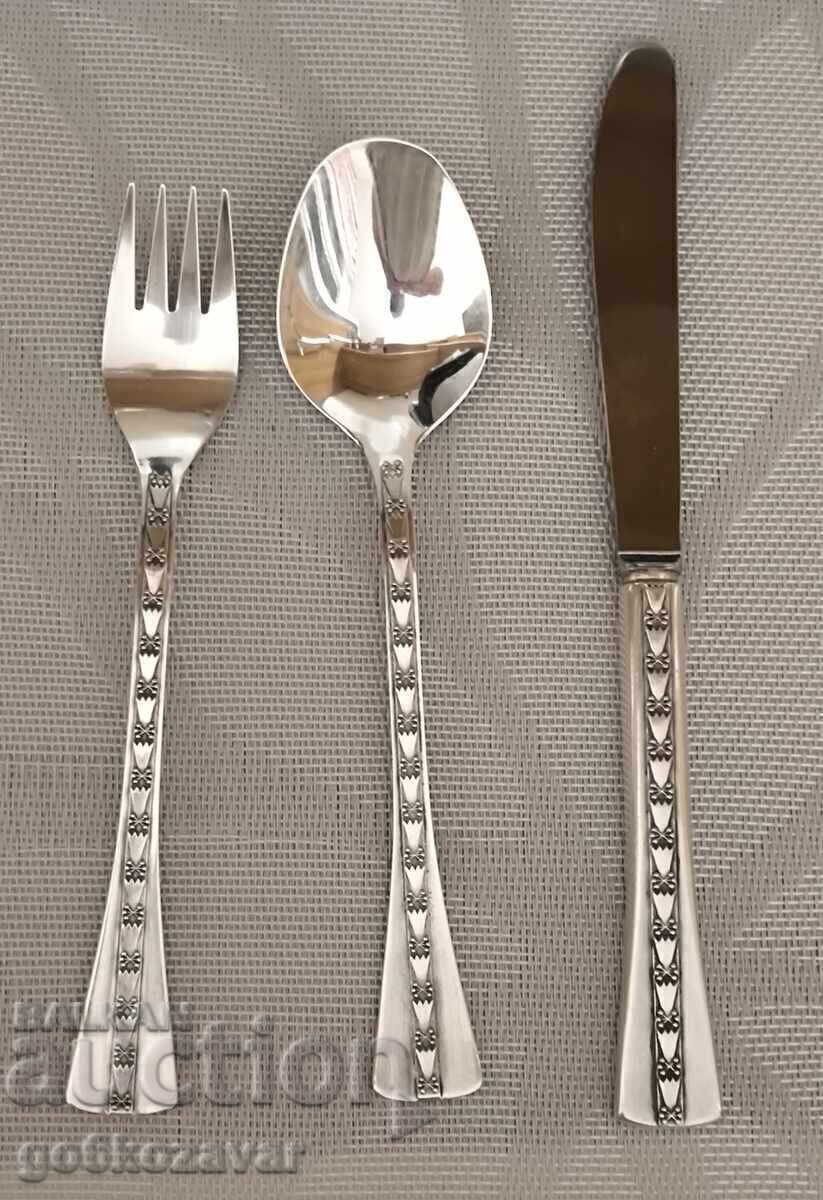 Παράδοση Ασημένιο σετ φαγητού ΕΣΣΔ ΑΣΗΜΙ 916, ΤΕΛΕΙΟ !