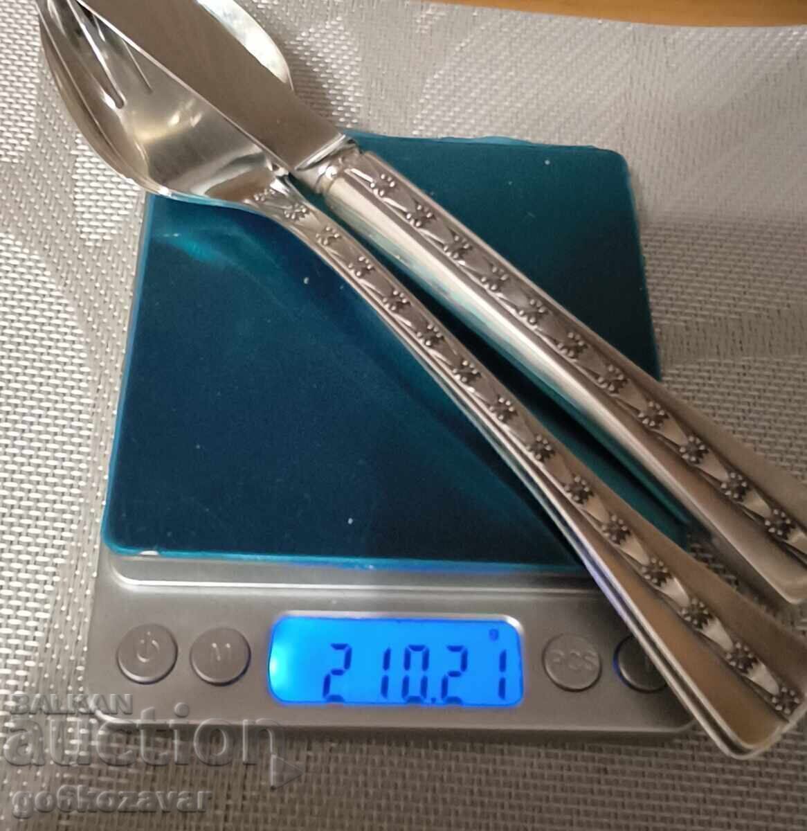 Ασημένιο σετ φαγητού ΕΣΣΔ ΑΣΗΜΙ 916, ΤΕΛΕΙΟ ! - 7