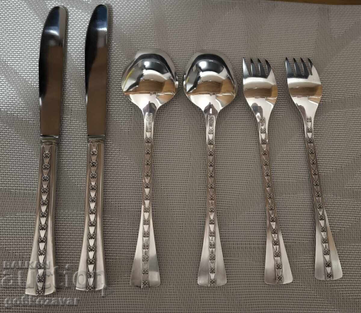 Auction  Silver dining set USSR SILVER 916, PERFECT!