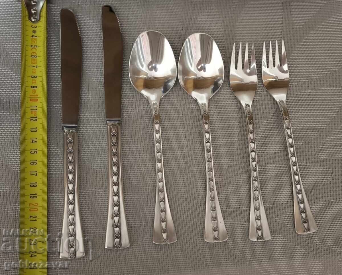 Доставка на Сребърен сет за хранене СССР СРЕБРО 916, ПЕРФЕКТНИ !