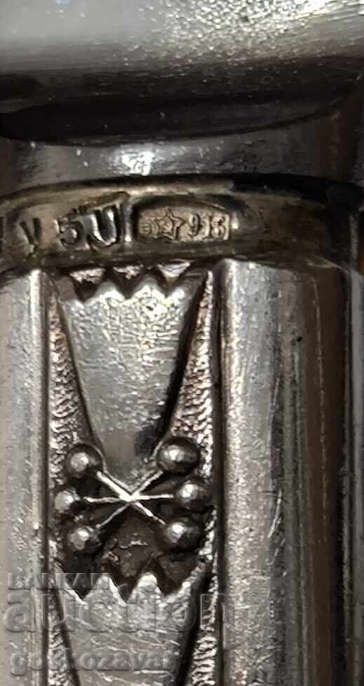 Silver dining set USSR SILVER 916, PERFECT! - 6