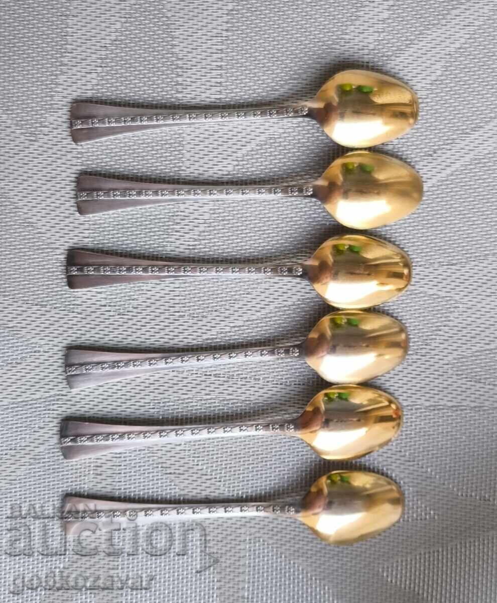 Δημοπρασία Ασημένια κουταλάκια ΕΣΣΔ ΑΣΗΜΙ 916 ΕΠΙΧΡΥΣΩΣΗ 6, ΤΕΜΑΧΙΑ ΑΨΟΓΑ!