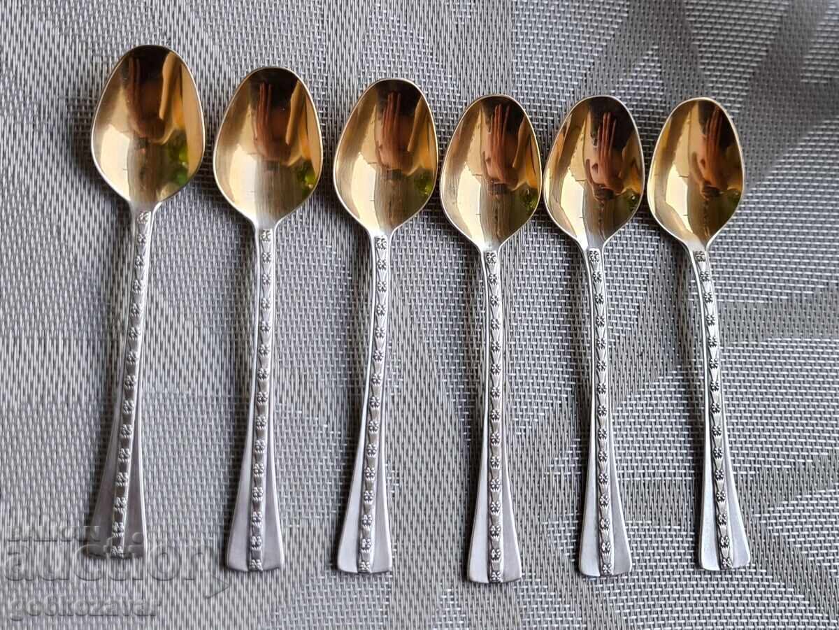 Ασημένια κουταλάκια ΕΣΣΔ ΑΣΗΜΙ 916 ΕΠΙΧΡΥΣΩΣΗ 6, ΤΕΜΑΧΙΑ ΑΨΟΓΑ! - 5