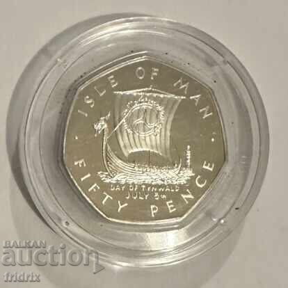 Δημοπρασία Νήσος Μαν 50 πένες ασήμι / Isle of Man 50 penny 1979 proof