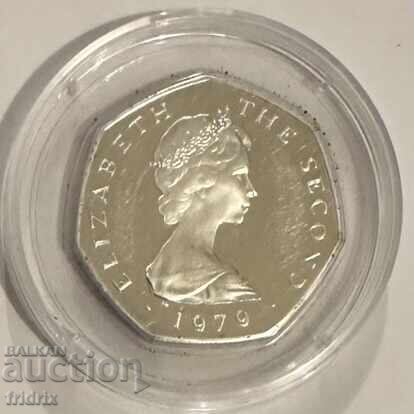 Παράδοση Νήσος Μαν 50 πένες ασήμι / Isle of Man 50 penny 1979 proof