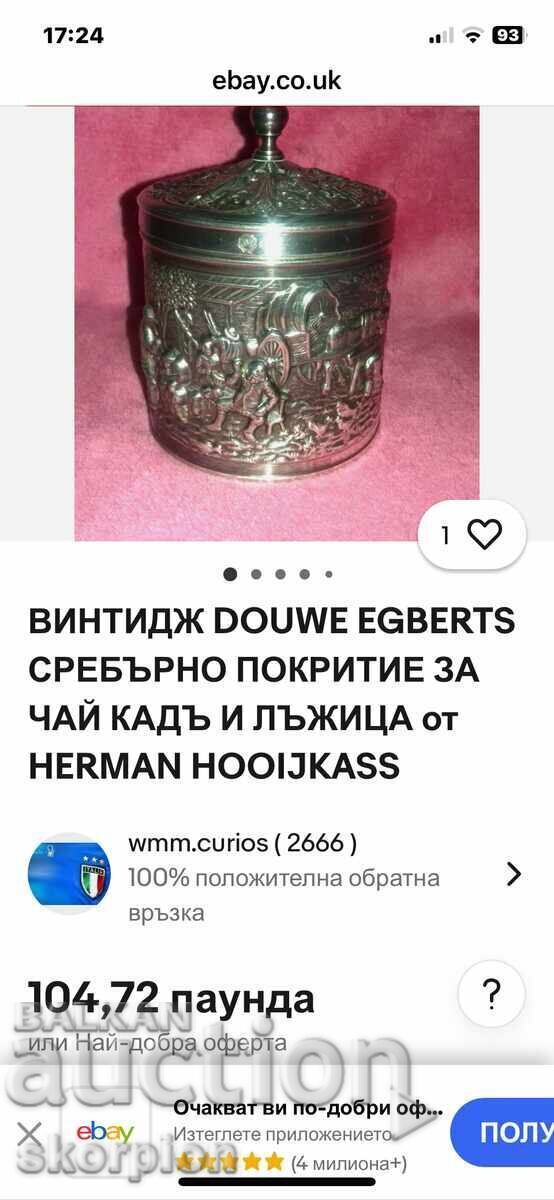 Παλιό ασημένιο κουτί για τσάι ή τσιγάρα με σφραγίδα - 5