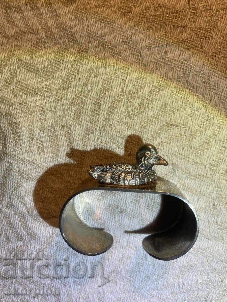 SET DE 2 INELE DE ȘERVEȚEL ARGINTATE - 5