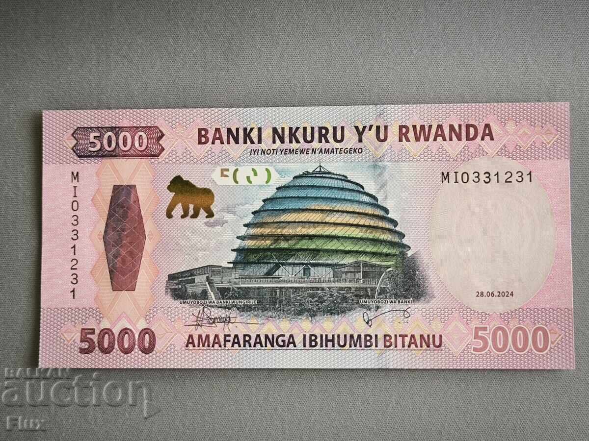 Banknote - Rwanda - 5000 francs UNC | 2024 with price 22.50 BGN | € 11.50 Banknote - Rwanda - 5000 francs UNC | 2024 with price 22.50 BGN | € 11.50