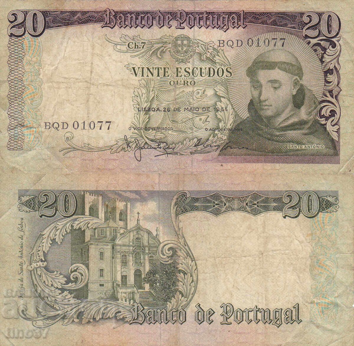 tino37- ΠΟΡΤΟΓΑΛΙΑ - 20 ΕΣΚΟΥΔΟΣ - 1964g