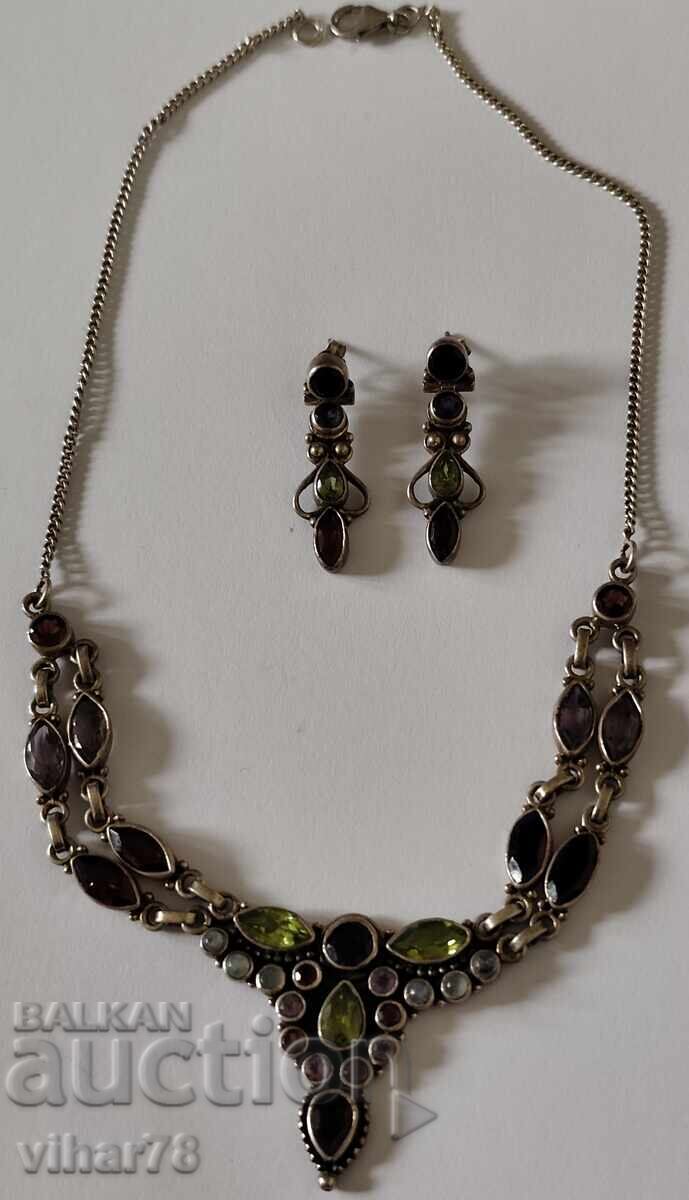 Много красив сребърен комплект-колие и обеци с цена 599.99 лв. | € 306.77
