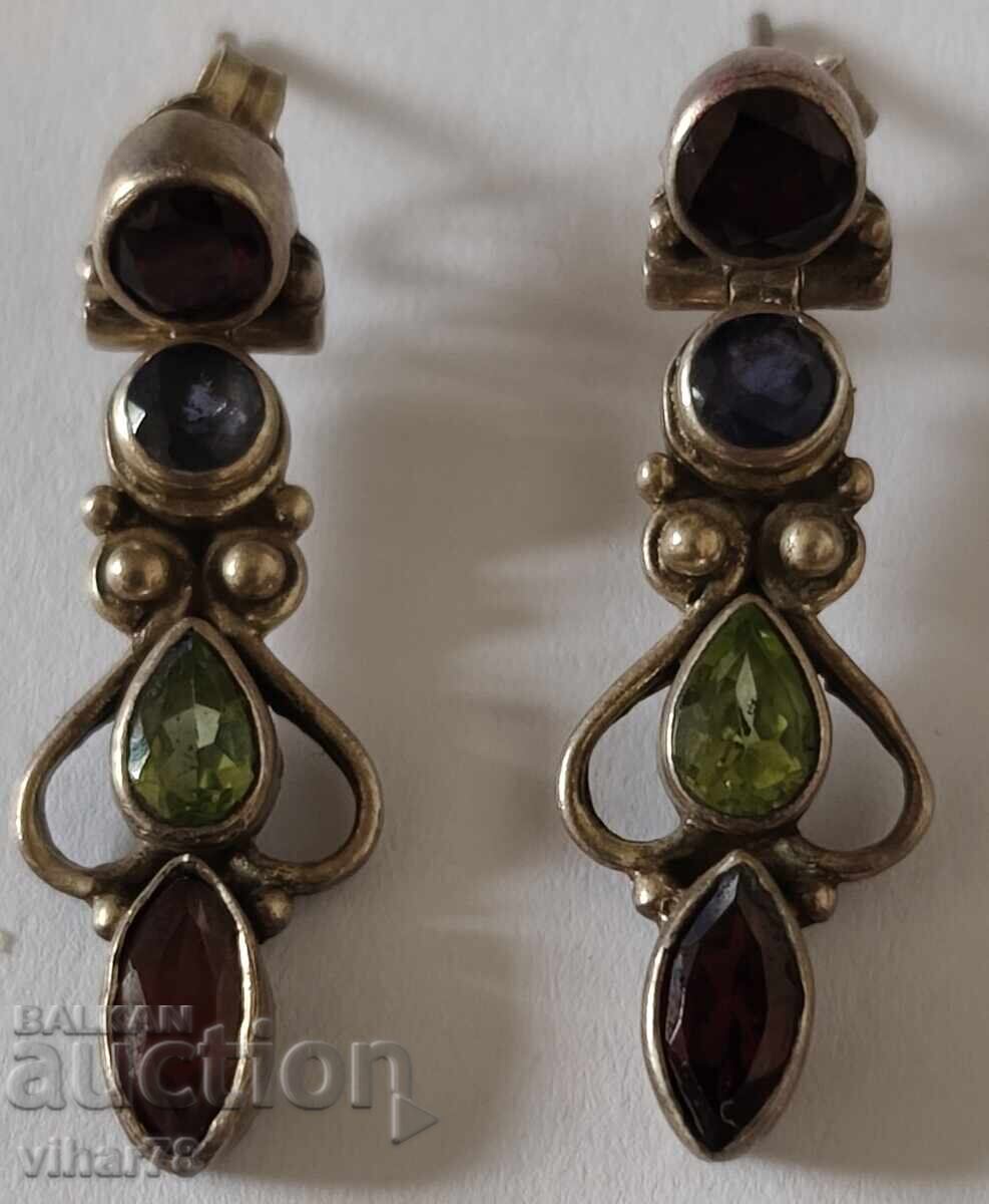 Много красив сребърен комплект-колие и обеци - 5