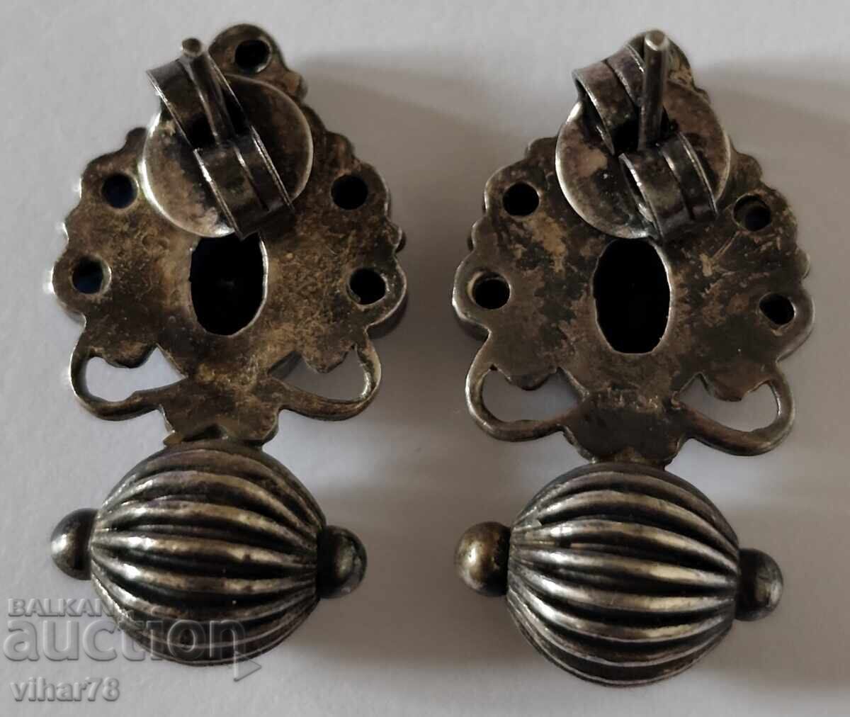 Παλιά ασημένια σκουλαρίκια με ζαφείρια - 7