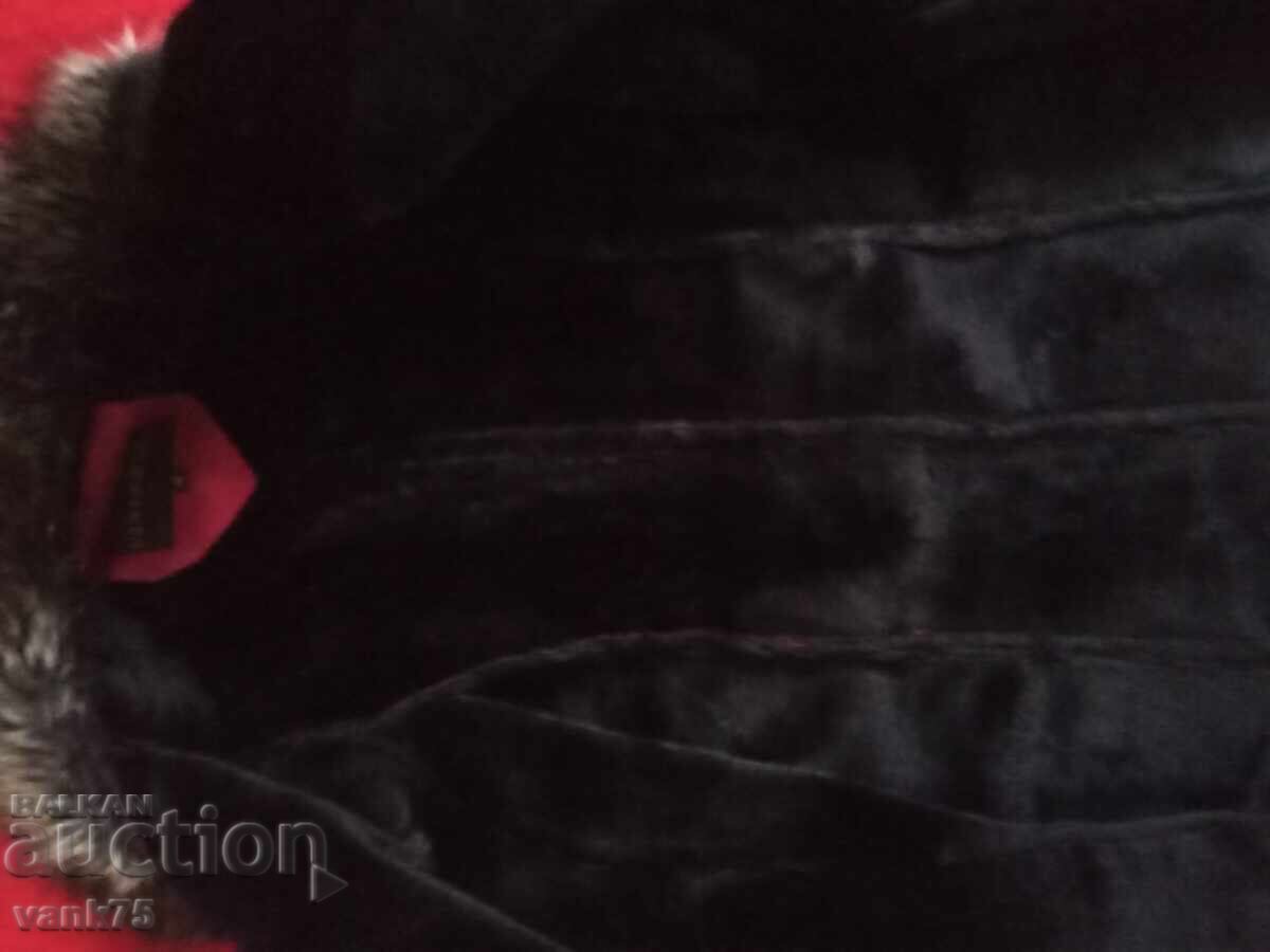 Palton Maro din piele întoarsă naturală, cu blană la interior - 6 Palton Maro din piele întoarsă naturală, cu blană la interior - 6