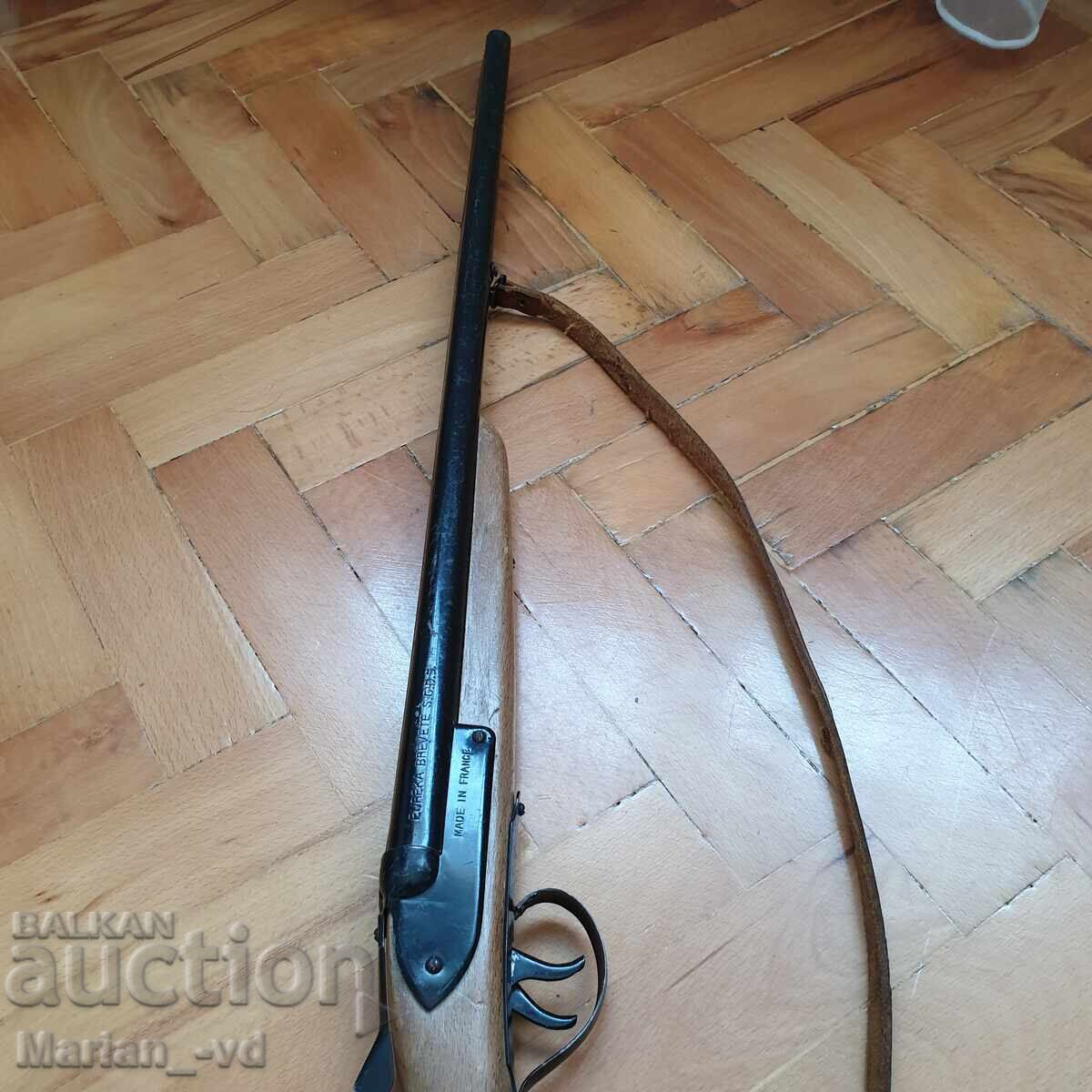 Old French Tin Toy Gun Eureka - 7