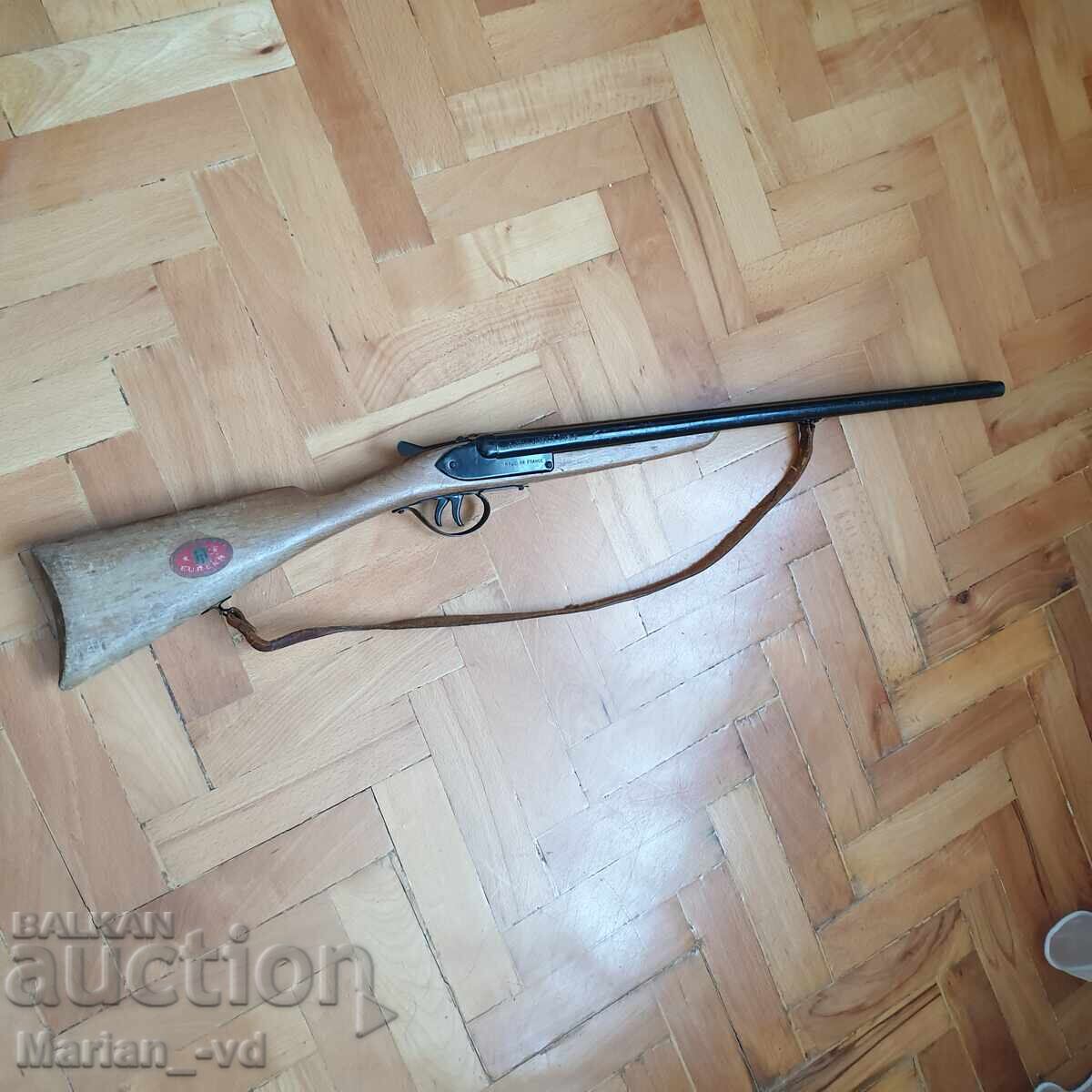 Old French Tin Toy Gun Eureka