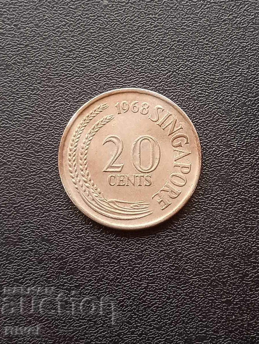 Сингапур 20 цента, 1968 г. Сингапур 20 цента, 1968 г.