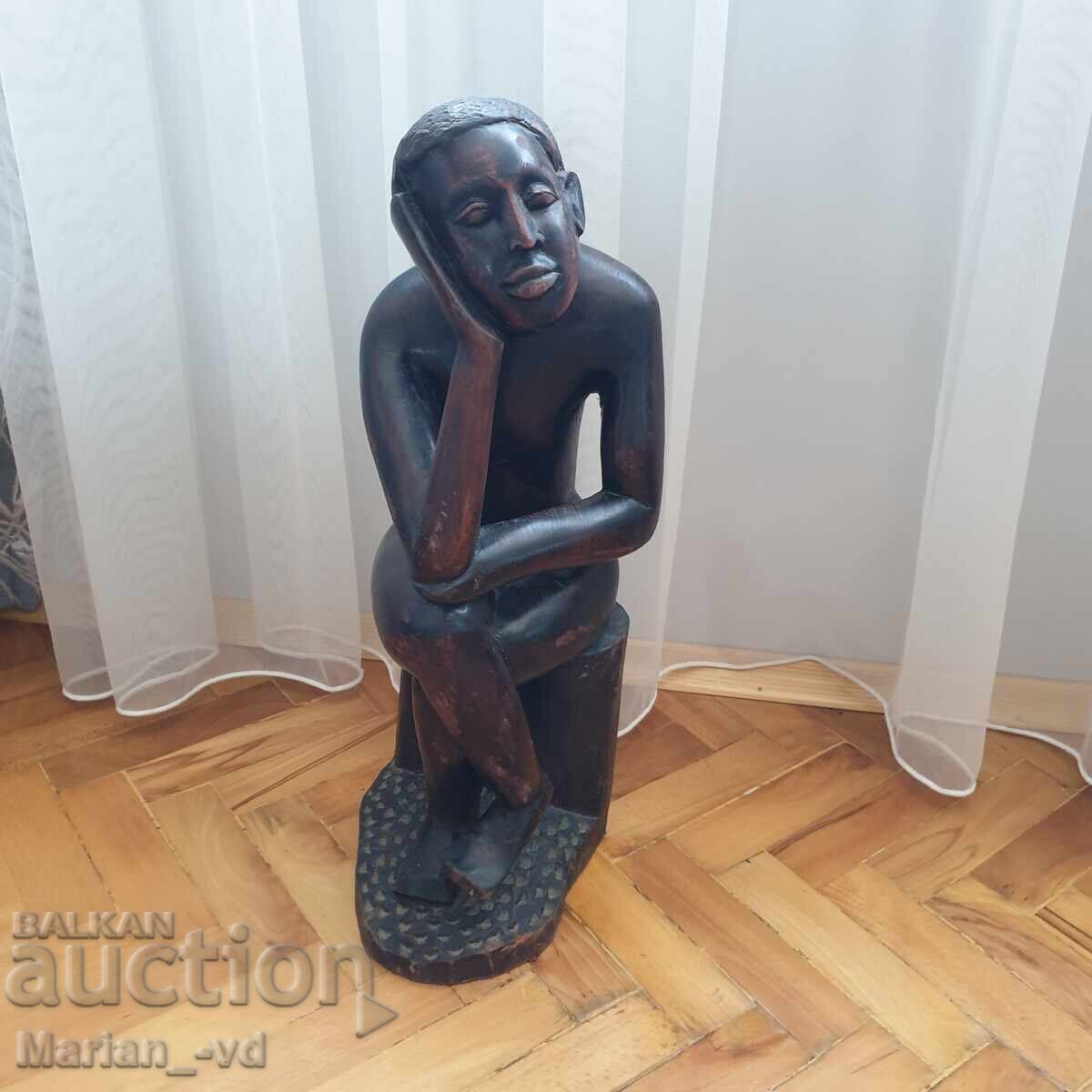 Масивна абаносова фигура от цяло дърво - 5