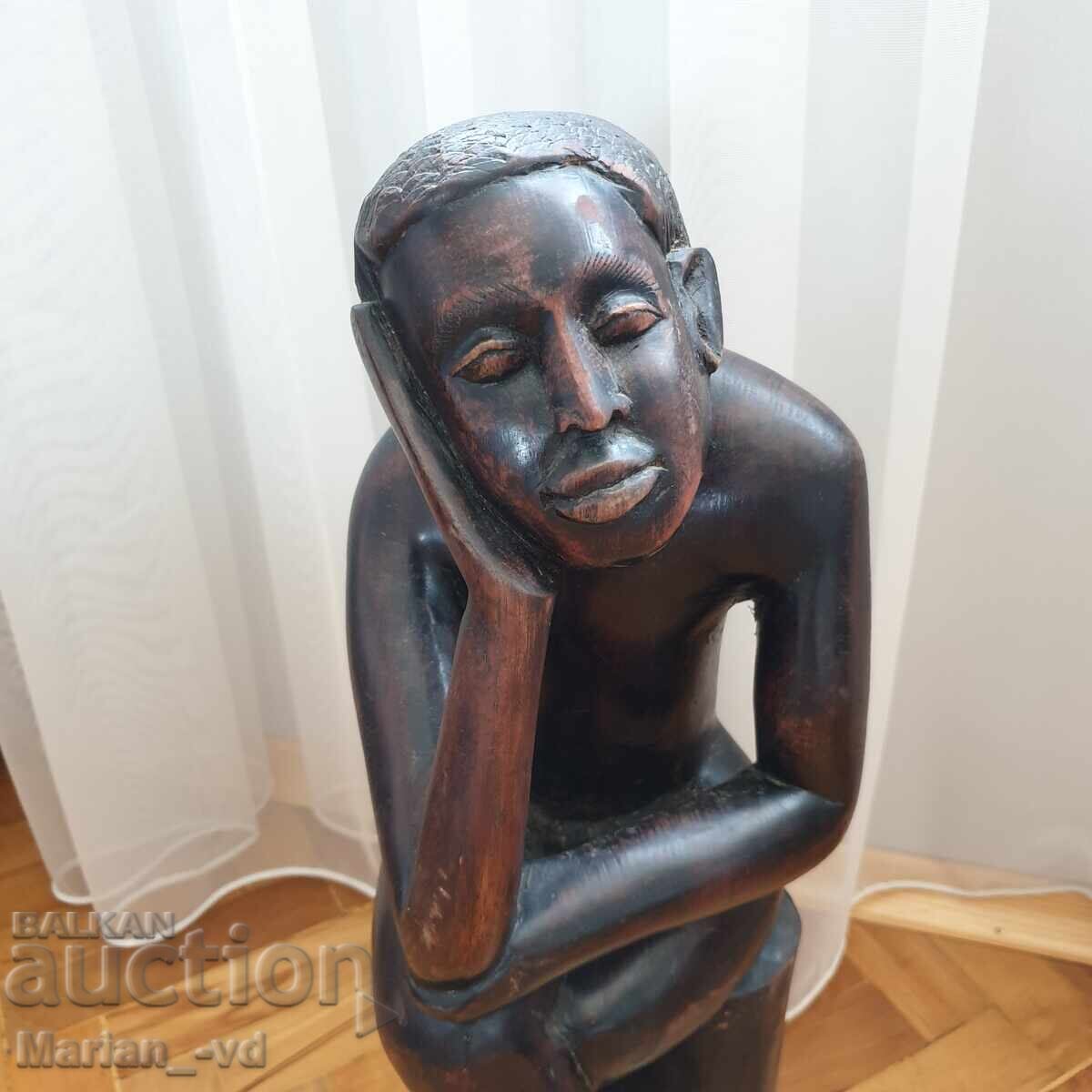 Масивна абаносова фигура от цяло дърво - 6