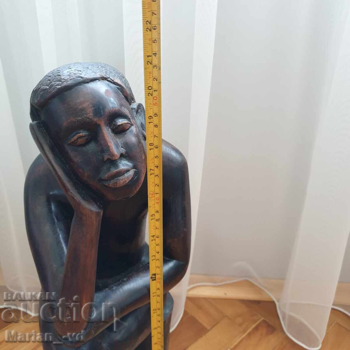 Масивна абаносова фигура от цяло дърво - 7