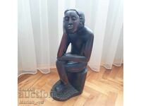 Figurină masivă din abanos, din lemn masiv