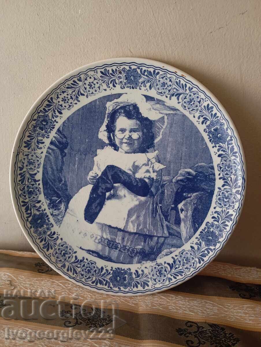 Διακοσμητικό πιάτο τοίχου μπλου ντελφ