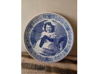 Farfurie decorativă de perete, albastru Delft