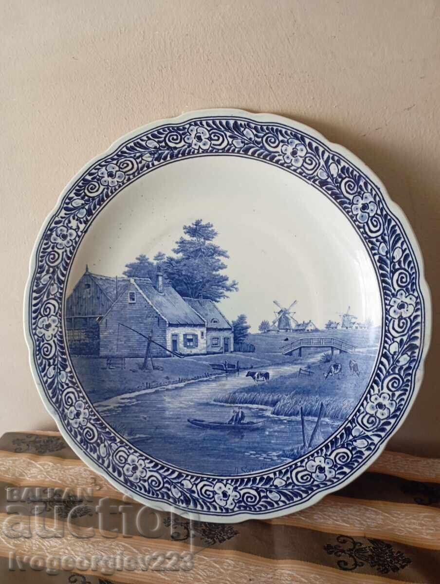 Decorative wall plate blue Delft Decorative wall plate blue Delft