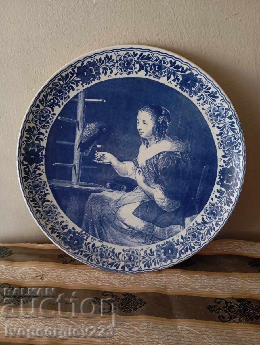 Decorative wall plate blue Delft