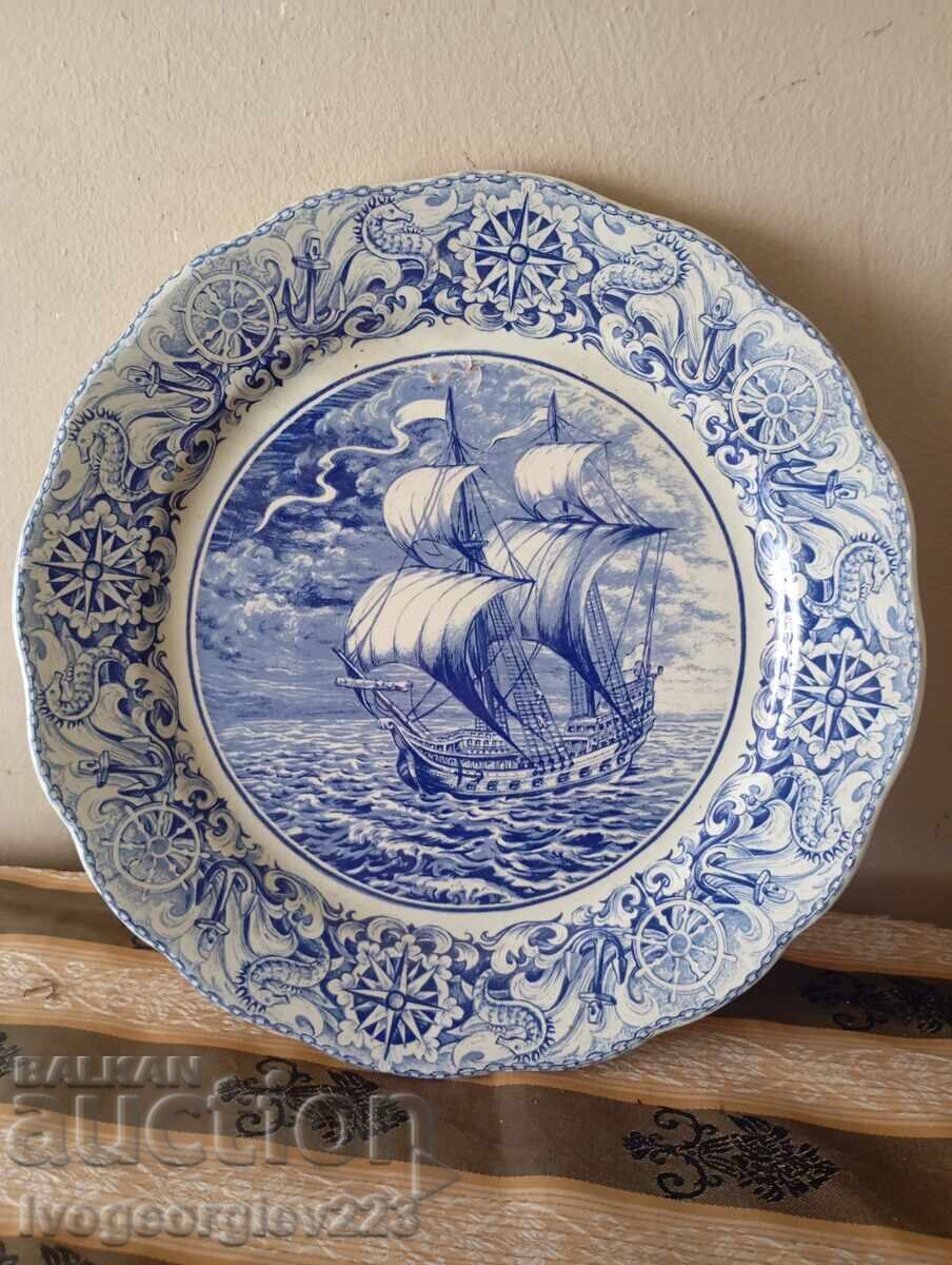 Διακοσμητικό πιάτο τοίχου μπλου ντελφ