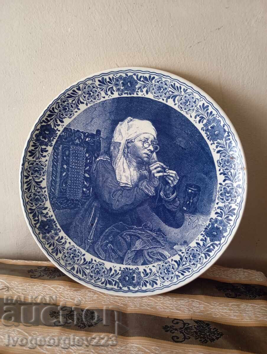 Διακοσμητικό πιάτο τοίχου μπλου ντελφ