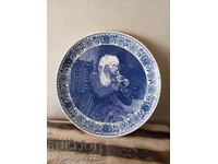 Farfurie decorativă de perete, albastru Delft