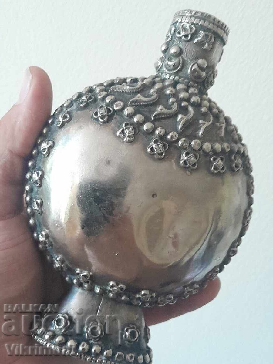 Old bottle, bottle, baby powder, pomade, large, melchior, peacock