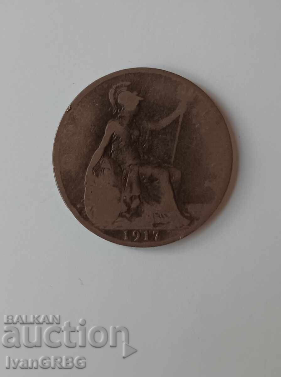Auction 1 Penny Great Britain 1917 1 Penny 1917 England King George V Auction 1 Penny Great Britain 1917 1 Penny 1917 England King George V
