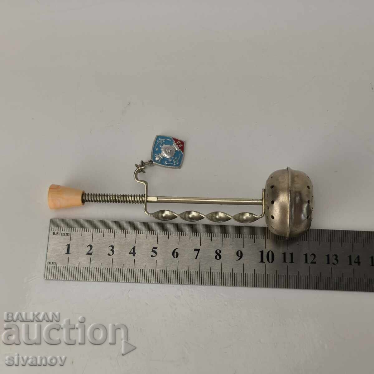 Old Soviet tea spoon strainer #6041 - 6