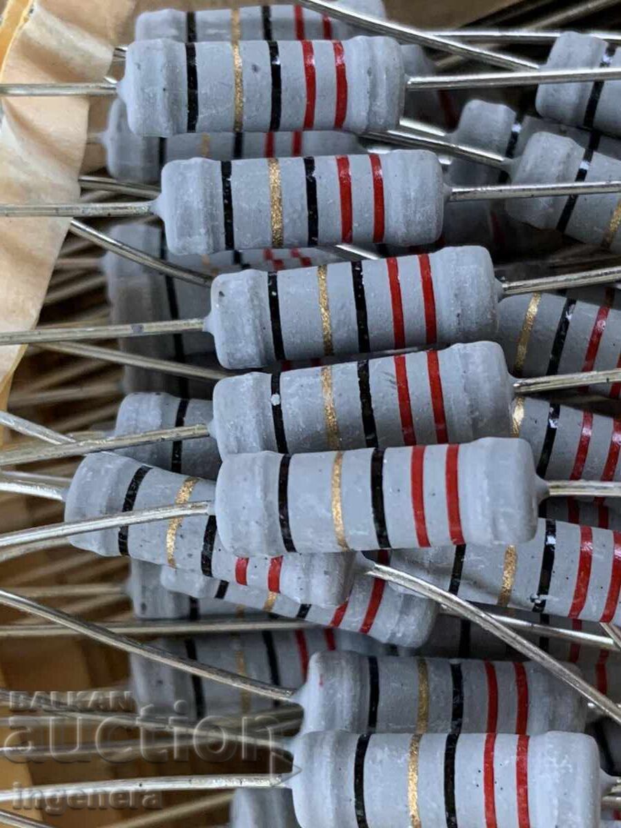 REZISTOR 22 OHMI NOU - 50 BUC. PIESE ELECTRONICE cu preț 11.00 BGN | € 5.62 REZISTOR 22 OHMI NOU - 50 BUC. PIESE ELECTRONICE cu preț 11.00 BGN | € 5.62