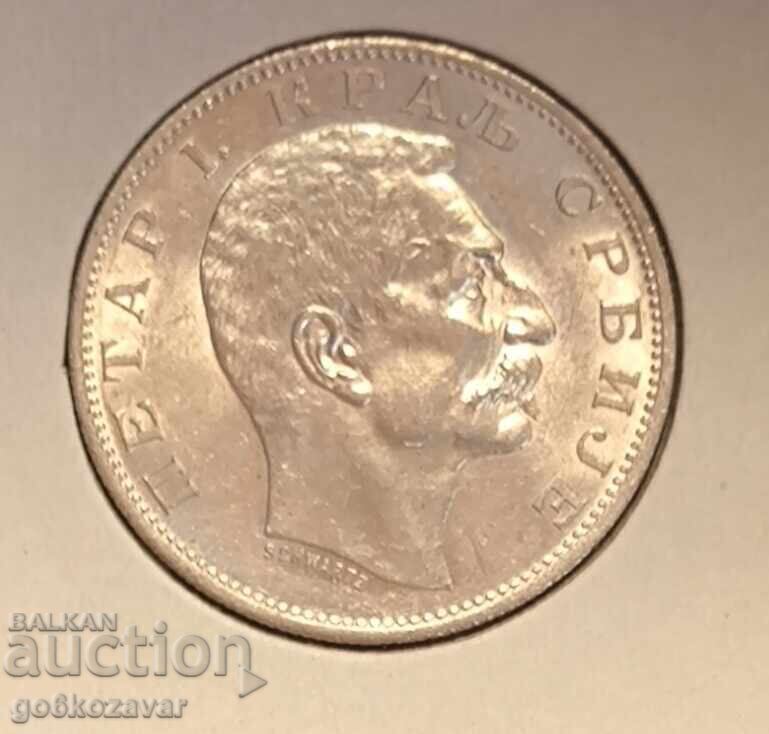 Livrarea Serbia 2 dinari 1912 Argint ! UNC Monedă rară de top ! ! !