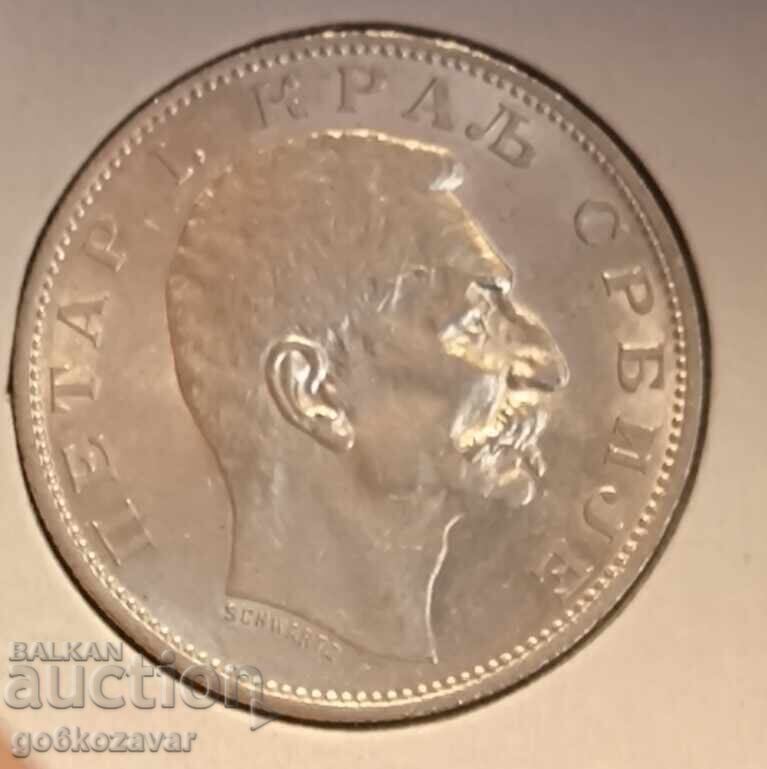 Serbia 2 dinari 1912 Argint ! UNC Monedă rară de top ! ! ! - 6