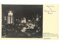 Carte poștală veche - Chicago, Vedere nocturnă
