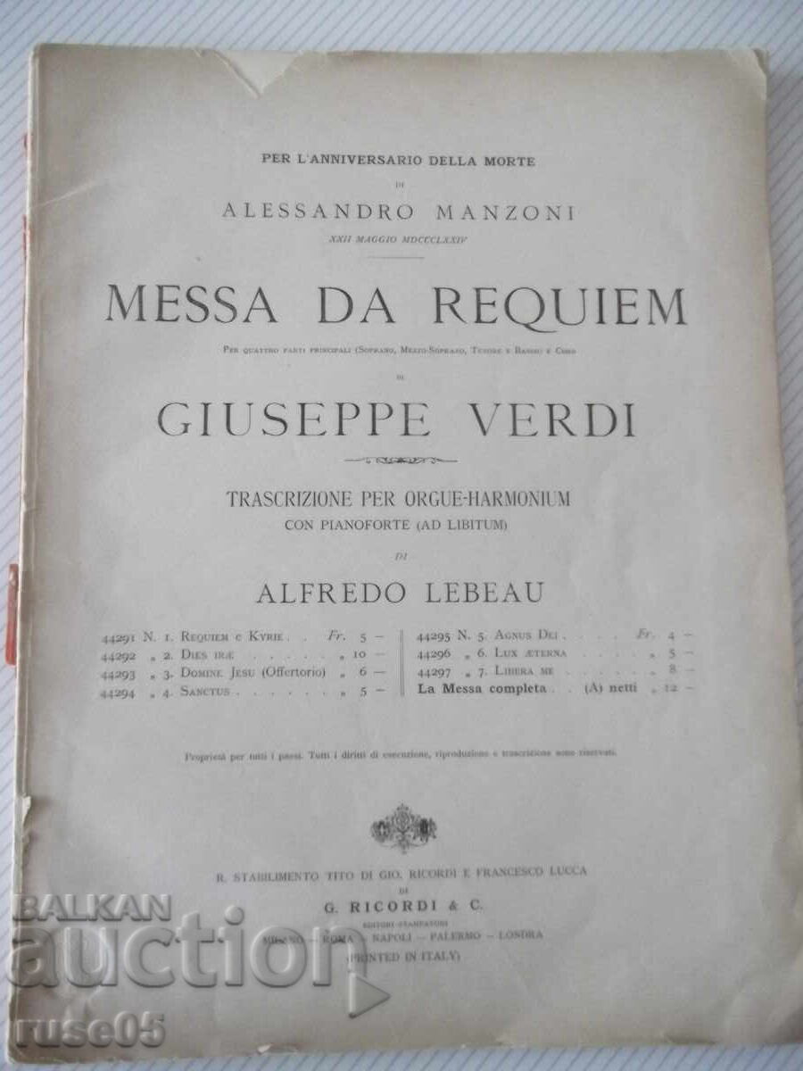 Sheet Music "Messa da requiem - Giuseppe Verdi" - 88 pages