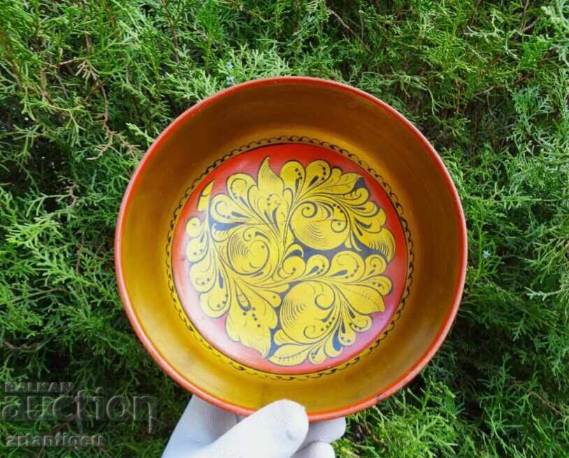 Original Soviet Hand-Crafted Khokhloma Bowl, Vintage with price 20.00 BGN | € 10.23