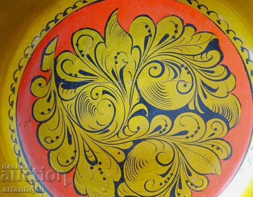 Livrarea Bol original sovietic lucrat manual Hohloma, vintage Livrarea Bol original sovietic lucrat manual Hohloma, vintage