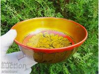 Bol original sovietic lucrat manual Hohloma, vintage