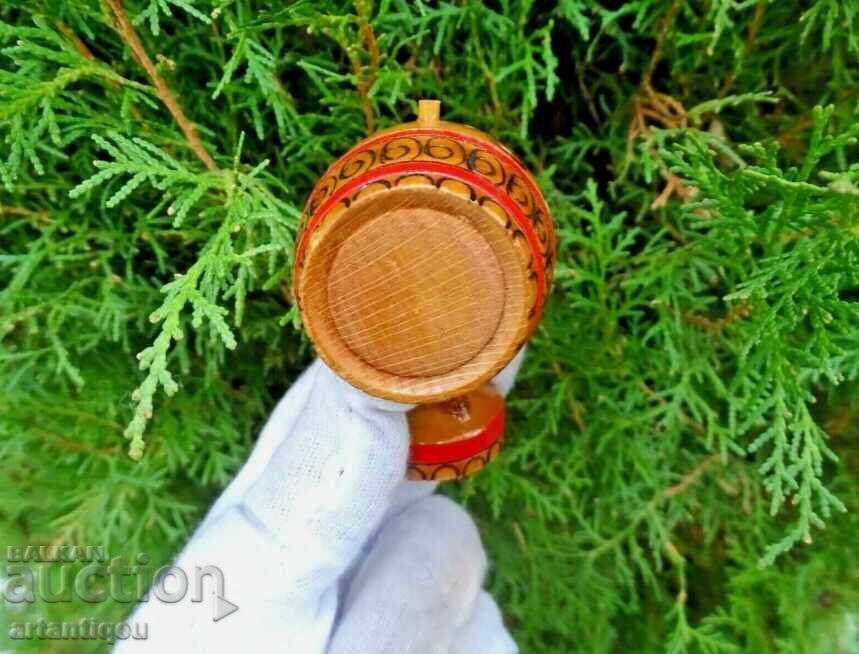 Communist hand-made wooden mini barrel, vintage - 5