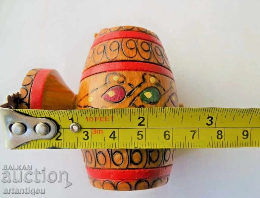 Communist hand-made wooden mini barrel, vintage - 7