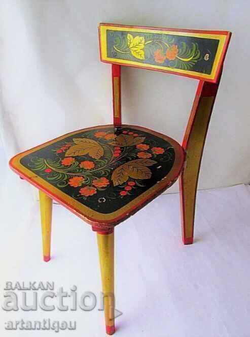 Оригинален съветски ръчно изработен детски стол, винтидж