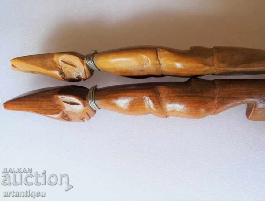 Delivery of African Hand-Carved Knife and Fork Heads - Wooden