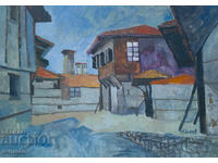 Petăr Nenov tablou peisaj urban case