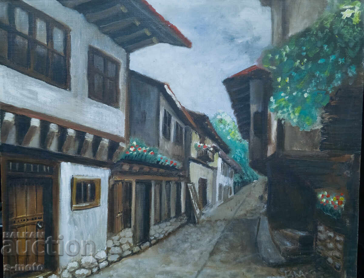 Картина маслени бои градски пейзаж Картина маслени бои градски пейзаж