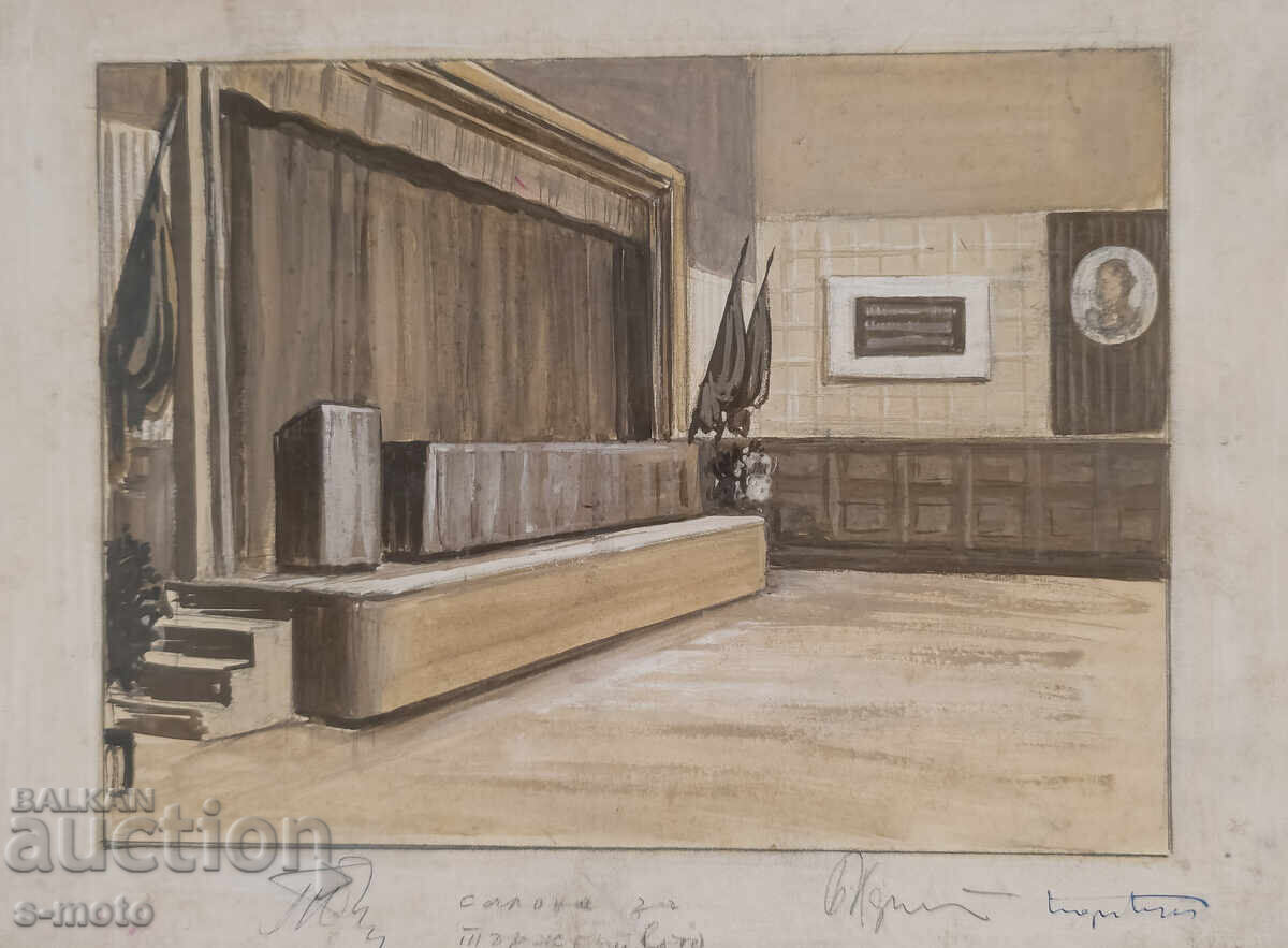 Δημοπρασία Πίνακας σκηνογραφίας Γεώργιος Πόποφ - Τζον (1906 - 1961)