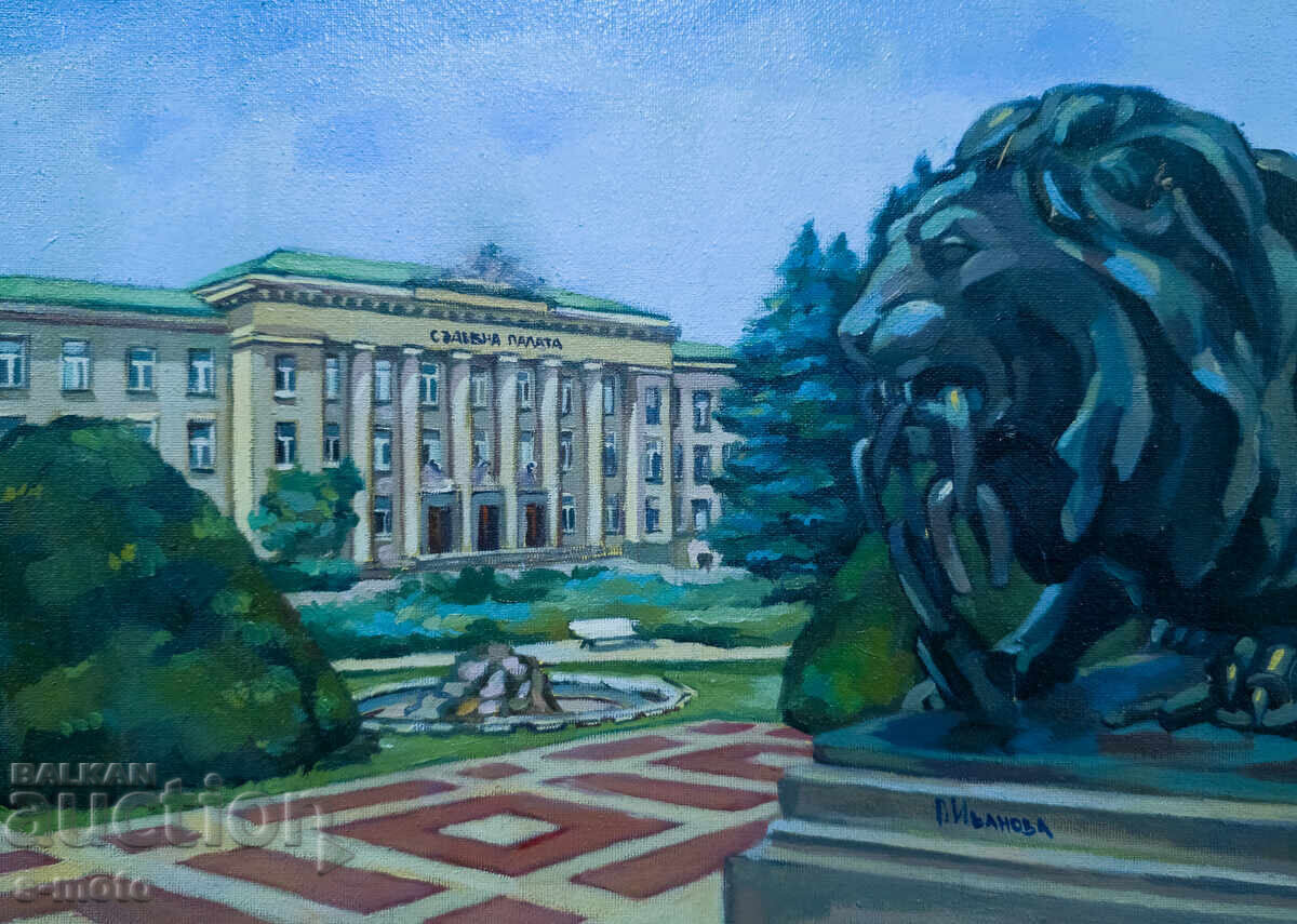 Oil painting, cityscape of Ruse with price 400.00 BGN | € 204.52